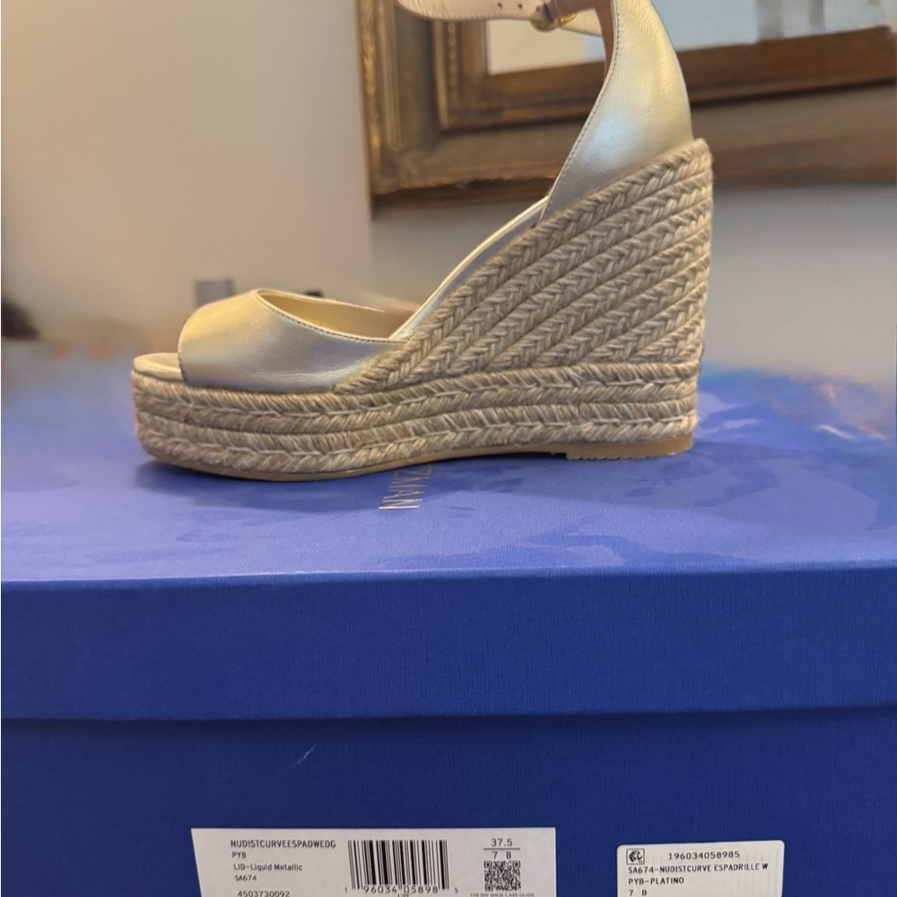Elegant Platino Wedge Sandals